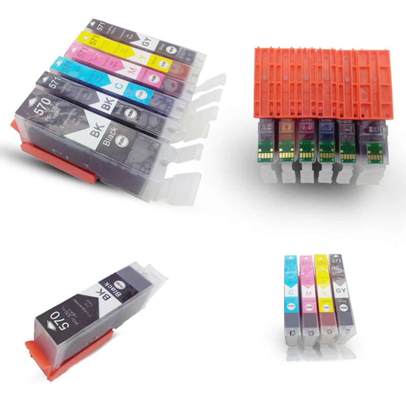 Pgi570 Pgi-570 Cli-571 Pgi-570Xl совместимый картридж с чернилами для Canon Pixma Mg5750 Mg5751 Mg5752 Mg5753 Mg6850 Mg6851 Mg6852 принтер