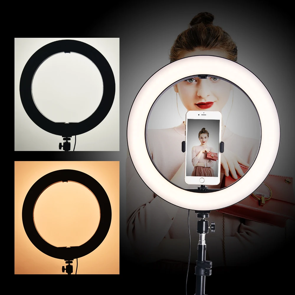 Кольцевая лампа 36 см фотография Youtube видео Live Photo Studio макияж светодиодный