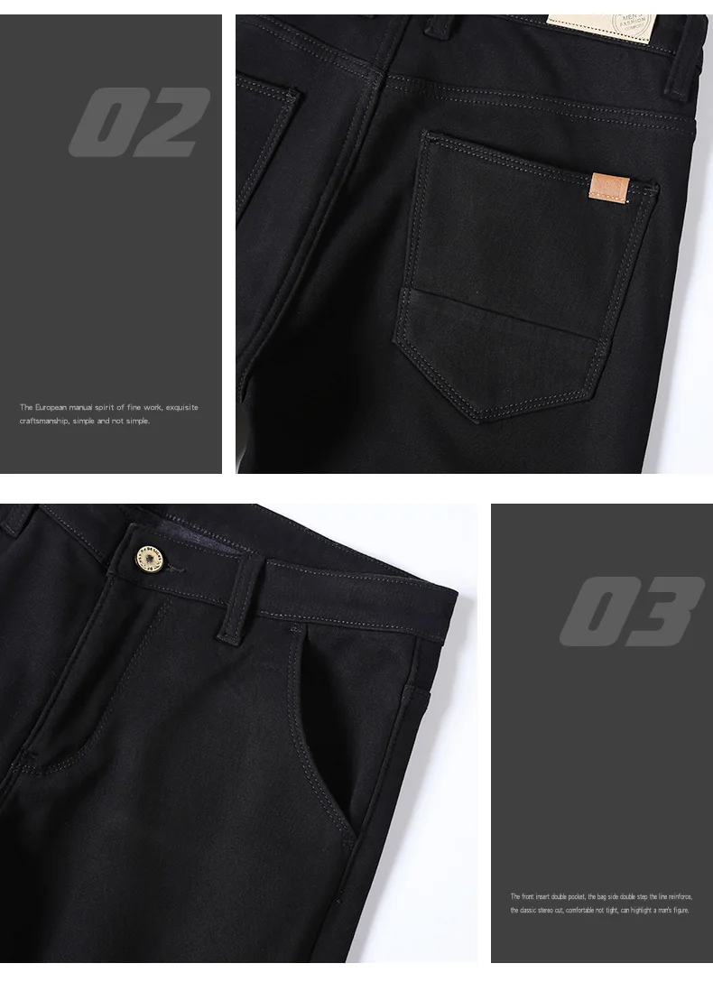 2022 Winter Fleece Warm Thick Pants Men Solid color Fashion Stretch Velvet Black Gray Blue Khaki Casual Trousers Brand Clothing best business casual pants