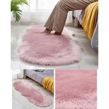 Противоскользящие ковры из искусственной овчины для спальни и пола, мохнатый, шелковистый, плюшевый ковер для гостиной и спальни