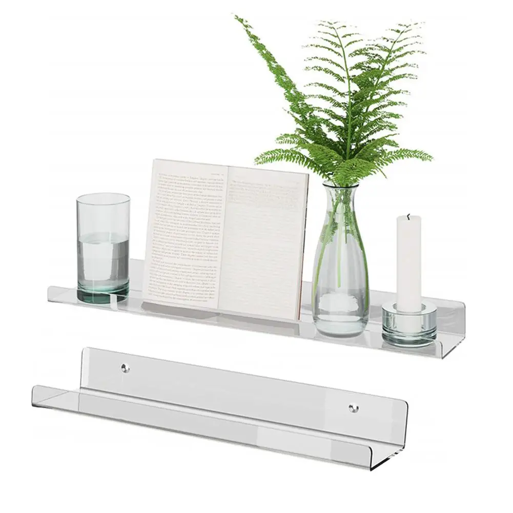 

Home Office Book Storage Rack Photo Collection Acrylic Wall Floating Ledge Shelf Kid Bookshelf Spice Rack Invisible Clear Bathro
