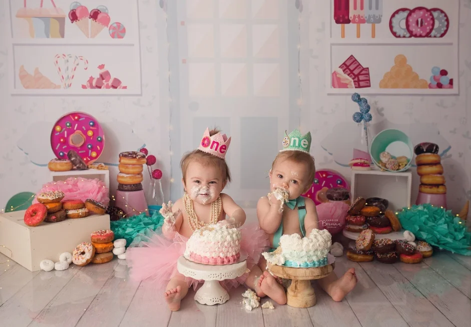 Mocsicka пончик магазин фон для фотосъемки с изображением конфет Sweet Shoppe на тему дня