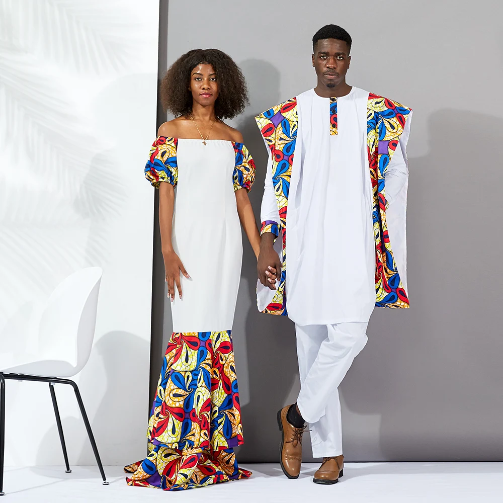 Африканские платья для женщин Длинный свитшот для пар стиль Мода Анкара принт восковой хлопок Материал традиционная мужская одежда