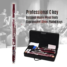 Muslady Профессиональный Bassoon C Ключ клен деревянный корпус Мельхиор посеребренные ключи деревянный духовой инструмент с чехол для переноски