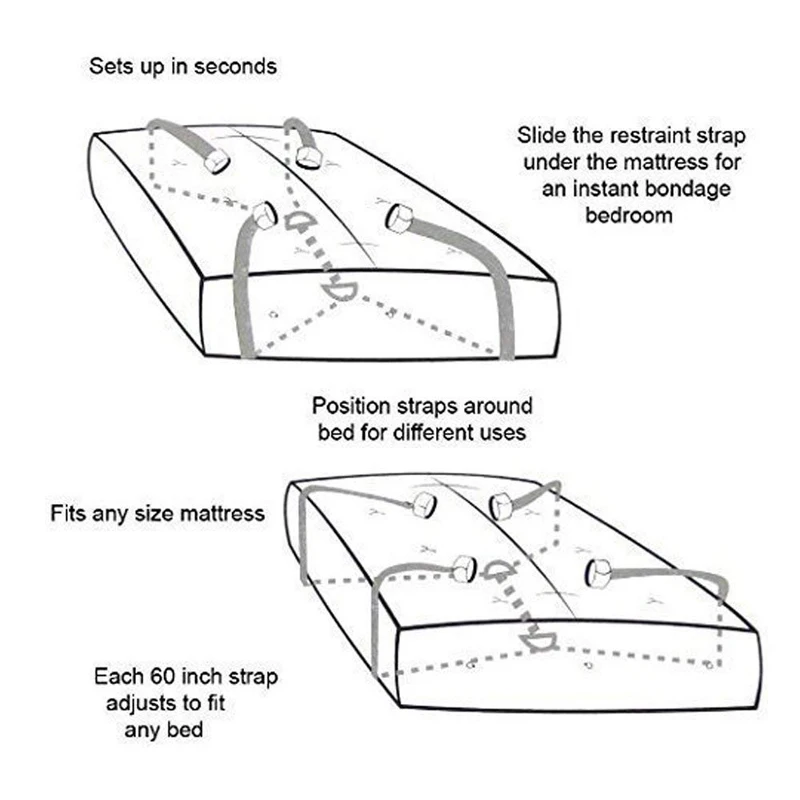  Newest Bed Bdsm Bondage Set Restraint Fetish Bondage Erotic Handcuffs Leg Open Games Wrists Ankle C