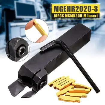 

MGEHR2020-3 Lathe External Grooving Cut Borning Bar Turning Tool Holder + 10PCS MGMN300-M Carbide Insert 3mm Width