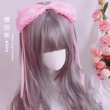 

Princess sweet lolita hairband Japanese handmade super large hairband Lolita bow cute KC bell hairband fashion women HZQX159