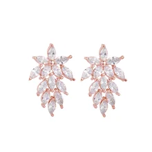 925 пробы серебряные серьги с кубическим цирконием в форме листа серебристого и золотого цветов, модные серьги для женщин, предложения в черную пятницу