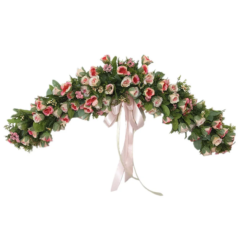 Wreath Искусственные розы гирлянды яркий Романтический настенный Декор для свадьбы украшения дома RT99 - Цвет: Wreath
