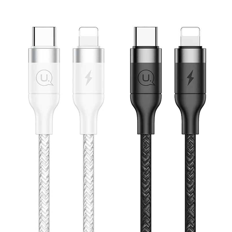 

USAMS cable For usb c to lightning charging cable for iPhone xs max xr x 8 7 6 plus ipad pro fast charger PD cable 8 pin Braided