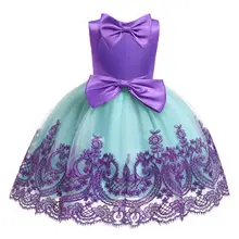 Платье для маленьких девочек; вечерние платья с большим бантом для маленьких девочек; одежда для первого дня рождения; одежда для крещения; платья для крещения с открытой спиной