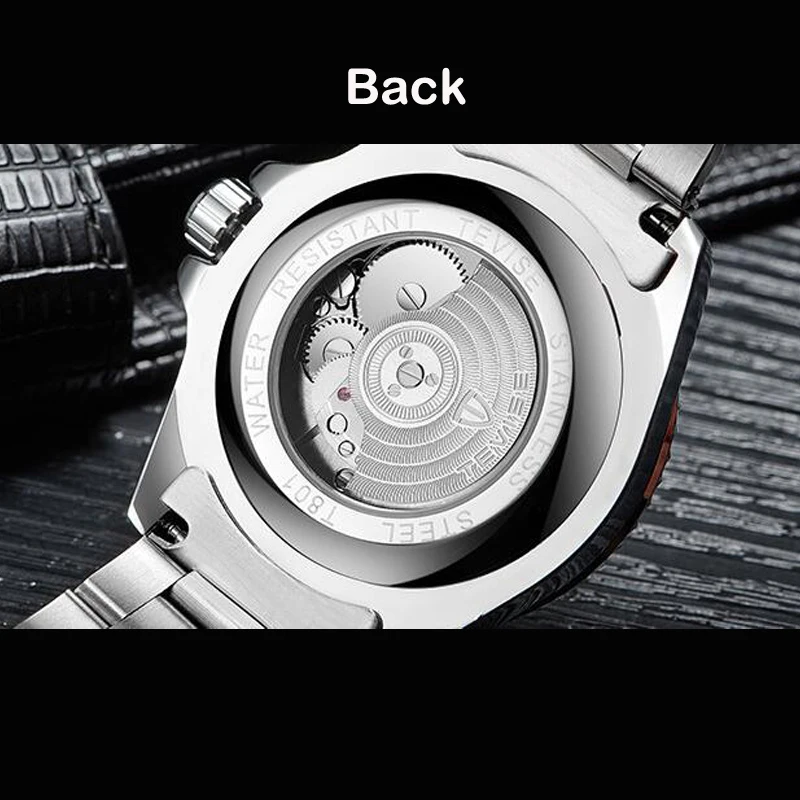 Tevise Luxury Waterproof Automatic Men Mechanical Watch Auto Date Steel Business Top Brand Man Watches Water Resistant