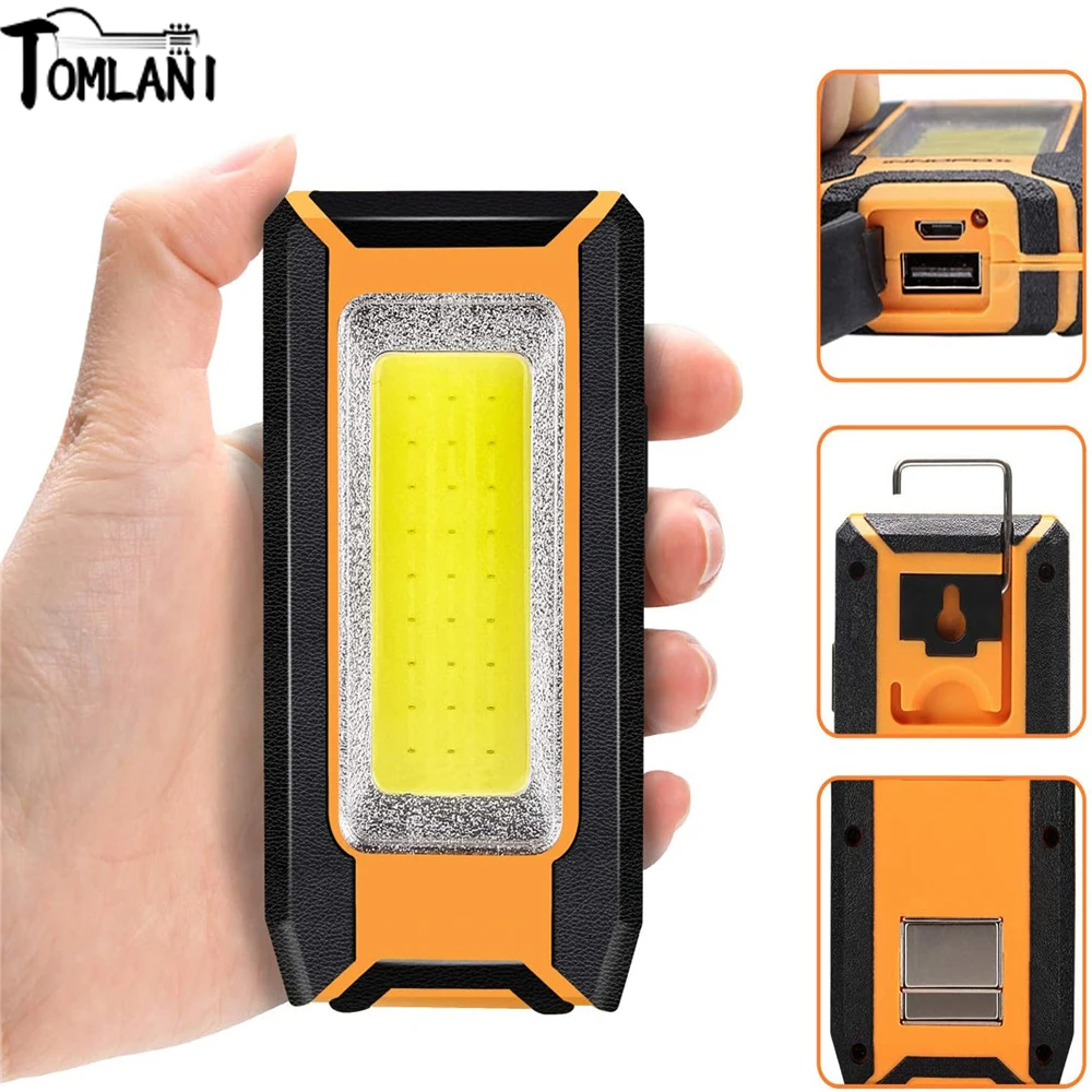 

80W Rechargeable LED Flashlight Magnetic Super Bright Work Light 3 Lighting Modes Floodlight for Car Repairing Camping Hunting