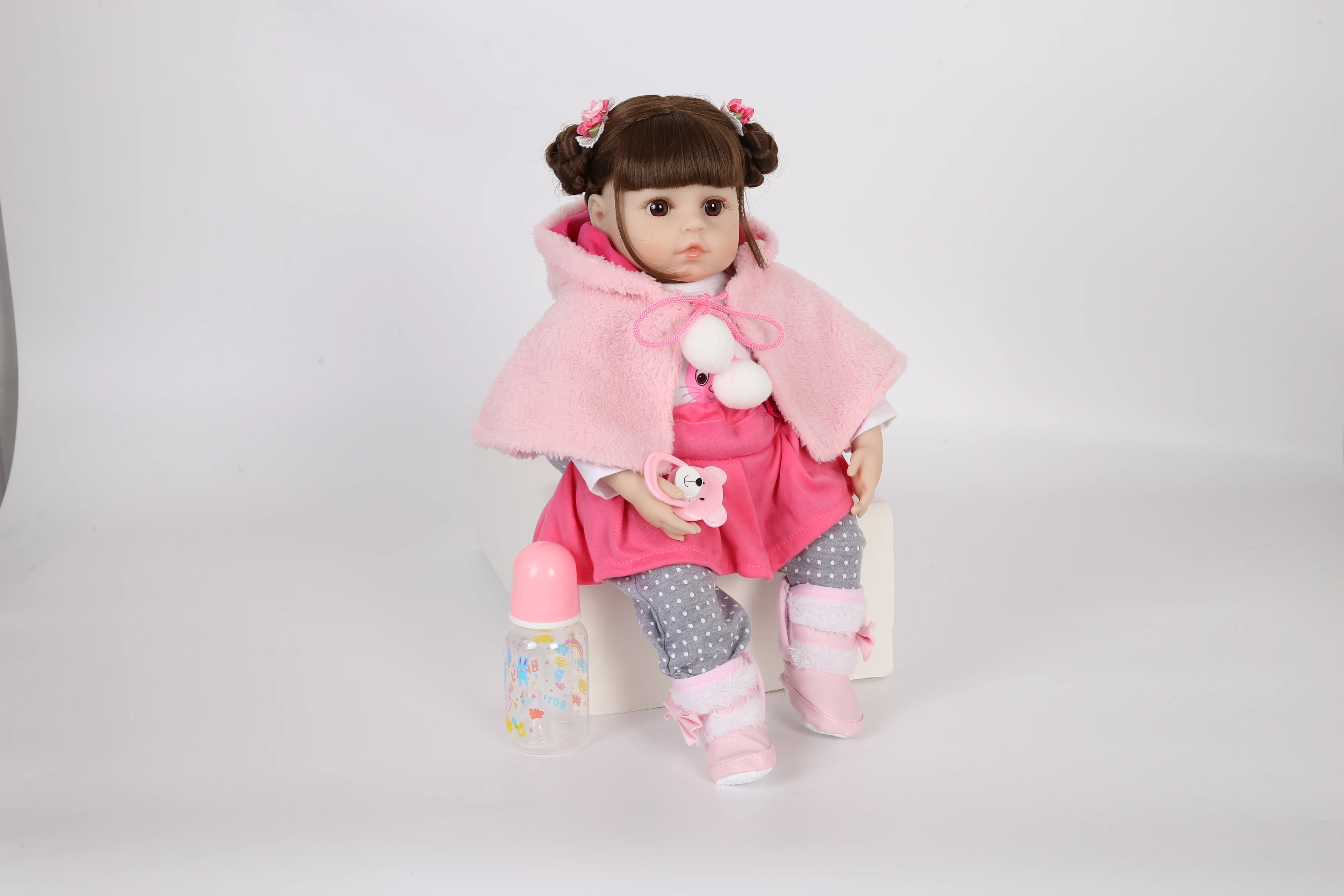 Forrsdor 48 см мягкая силиконовая кукла Bebe Reborn реалистичный Детский милый розовый