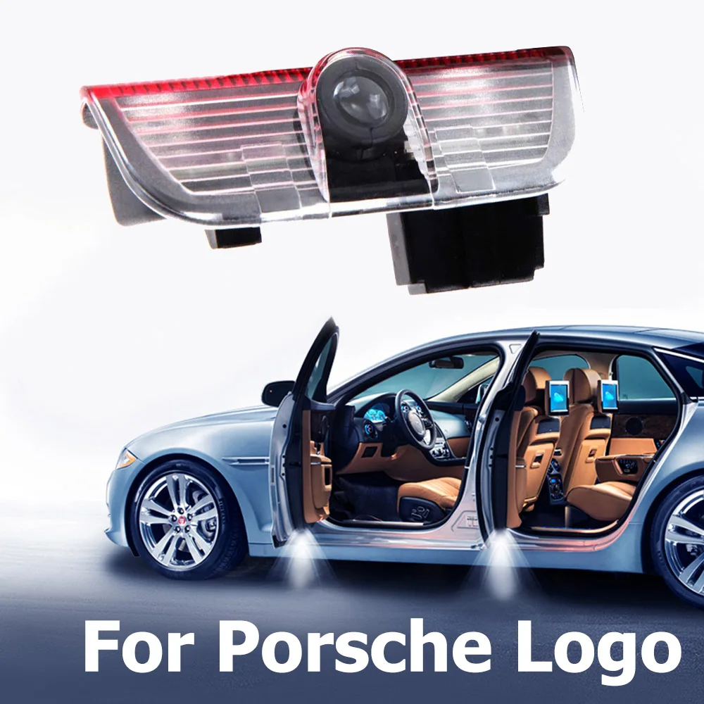

2-20 pcs For Porsche Logo Car Door Light For Cayman 911 Boxster Carrera4 Macan S3 S4 Emblem Ghost Shadow Projector Lamp LED 12V