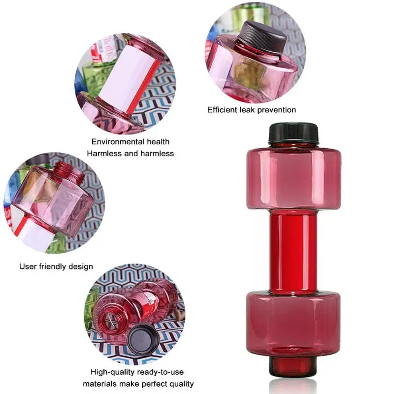 Outdoor Cycling Leakproof Water Bottle 500mL Sports Kettle Dumbbell Water Cup Withstand High and Low Temperatures Durable