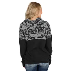 Shi ying Толстовка Женская база 2018 зима новый стиль Европейская версия смешанных цветов пуловер с принтом рождественские Топы 251753