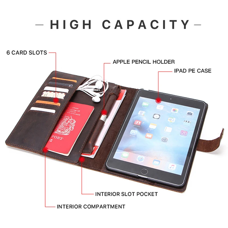 Чехол для iPad Mini 4 чехол из масляной нубуковой кожи ПЭ подставка 5 2020 с отделениями