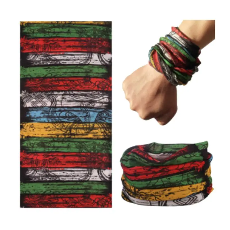 

25 Colors Unisex Traceless Magic Neck Scarf Rainbow Graffiti Printing Tube Headband Windproof Cycling Hip Hop Face Mask Bandana