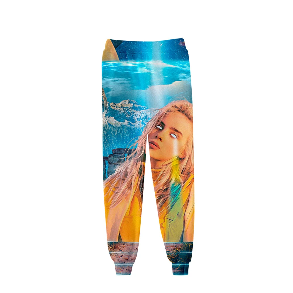 Повседневные брюки Billie Eilish3D с популярным принтом для мужчин и женщин; Новинка; модные удобные спортивные штаны с 3D принтом для мальчиков и девочек; сезон осень-зима