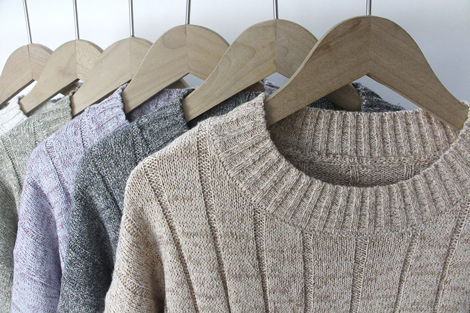 Модные женские свободные корейский стиль милый свитер с длинными рукавами вязаные Джемперы осень зима пуловер высокого качества вязаный свитер