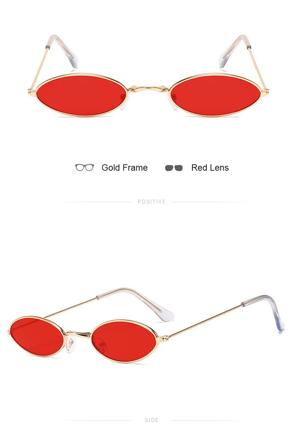 Retro Small Oval Sunglasses Women Vintage Brand Shades Black Red Metal Color Sun Glasses For Female Fashion Designer Lunette best sunglasses for big nose