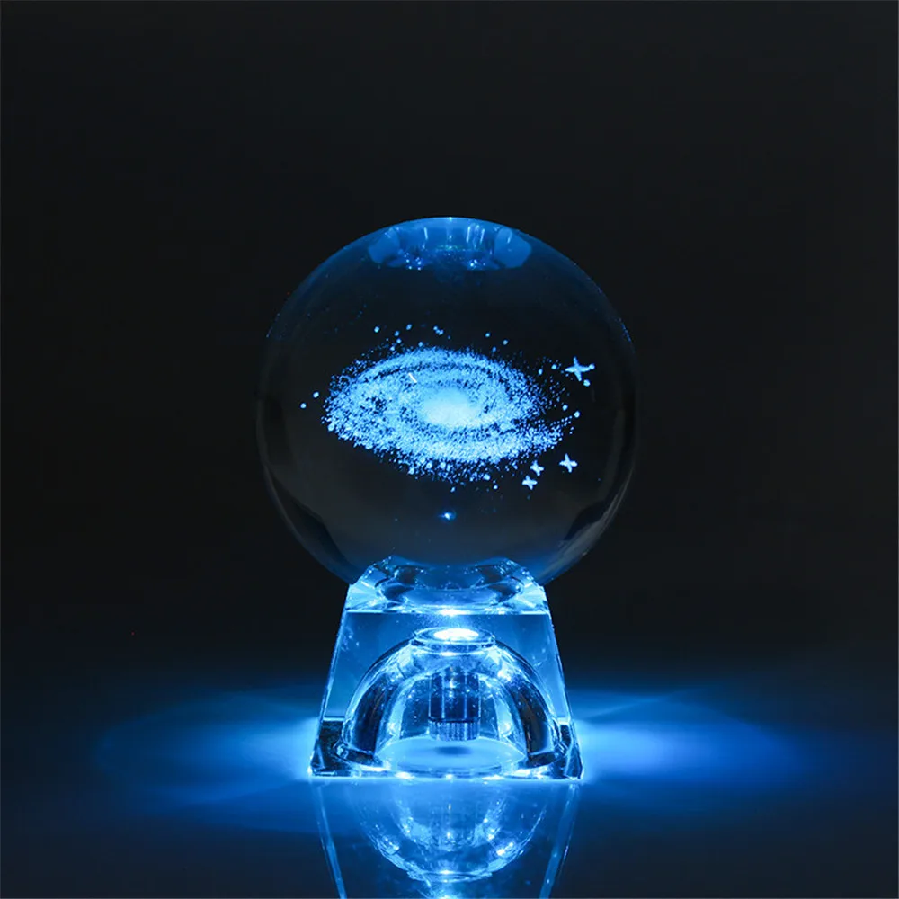 3D гравированное стекло ремесло Галактическая система Milu олень кристалл лампа люминисцентный ночник круглая Сфера держатель для стакана Декор подарки