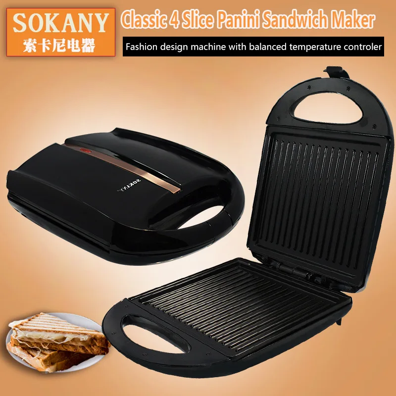 

Stripe-shaped Home Sandwich Maker Stainless Steel Toaster Day and Night BBQ Breakfast Machine HY-903