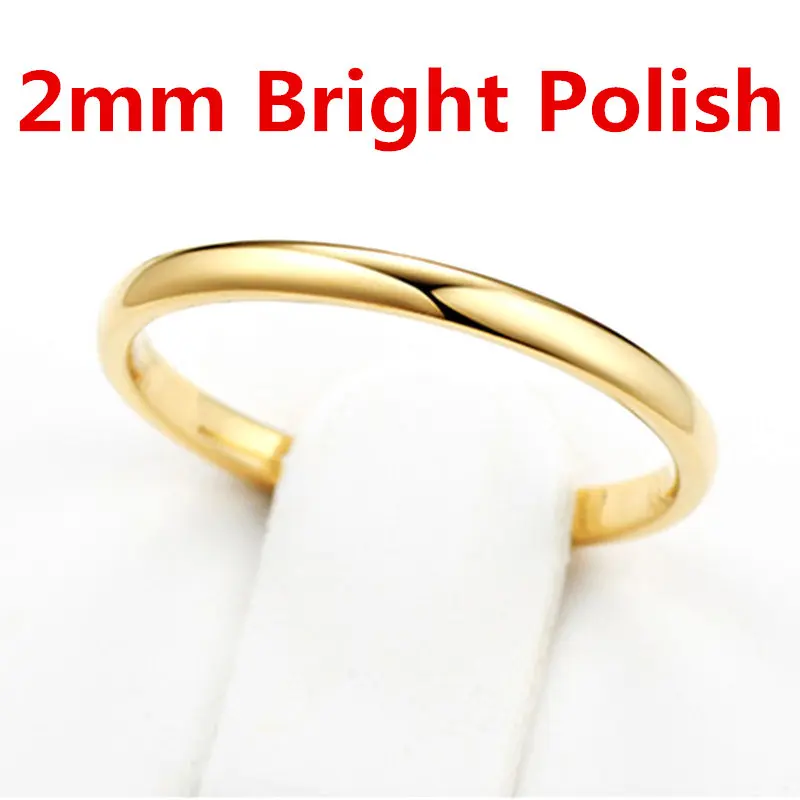 2mm Gold 2 мм черные кольца из нержавеющей стали 316L для мужчин и женщин модное кольцо с хвостом - Цвет основного камня: 2mm Gold