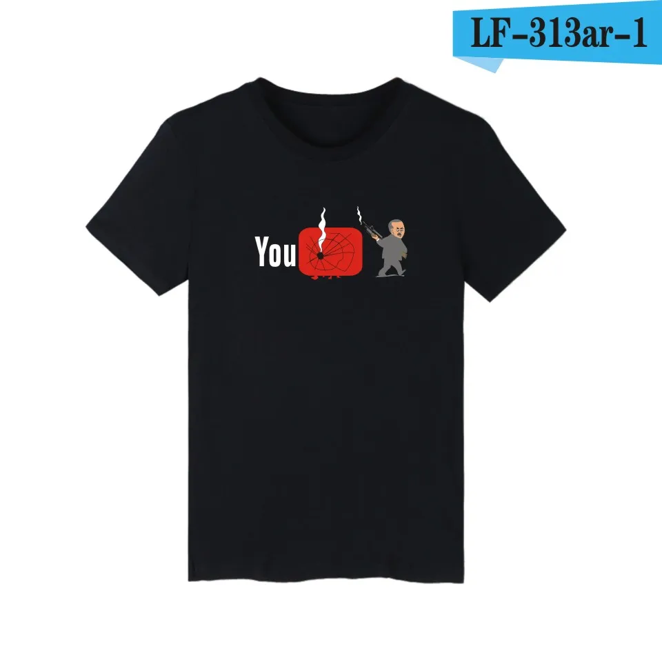 black Простая футболка с Youtube, мягкая хлопковая футболка, футболка с принтом YouTube, мужская толстовка с круглым вырезом, черные Брендовые мужские топы больших размеров - Цвет: black