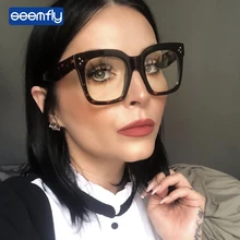 Seemfly Классическая винтажная квадратная стильная оправа для очков Леопардовый принт близорукость оптическое Зеркало Металл Новая женская/Мужская близорукая оправа