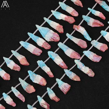 

Colorful Natural Quartz Crystal Nugget Point Beads Pendant Strands,Irregular Gradient Crystal Stick Beads Jewelry EF-CT-328AMCJ