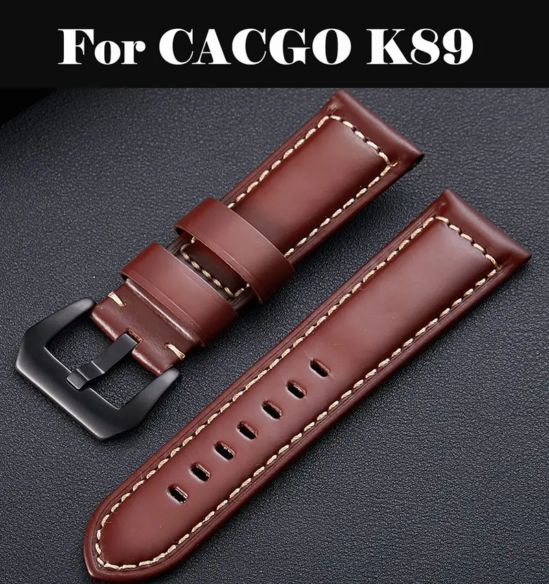 

20 22 26 MM Genuine Leather watch band smart watch accessories bracelet strap band For CACGO K89