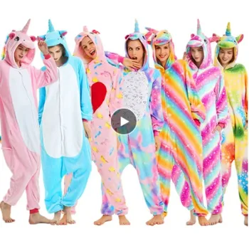 

Flannel Adult Animal pijama Unicorn pajamas for women Unisex Homewear Totoro Pikachu Soft comfortable Sleepwear Hooded Onsie