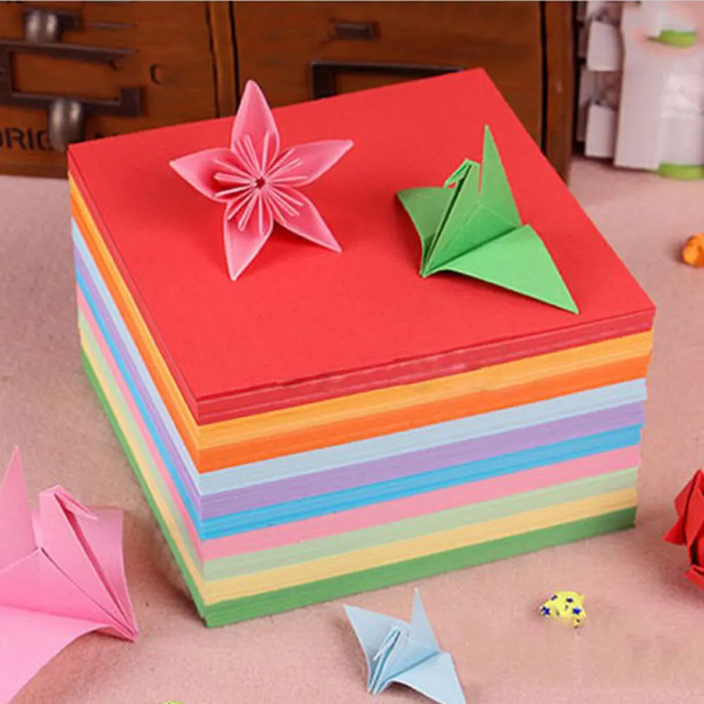 200 hojas de papel de origami de 25 cm cuadrado de doble cara de papel de color artesanal de papel de arte