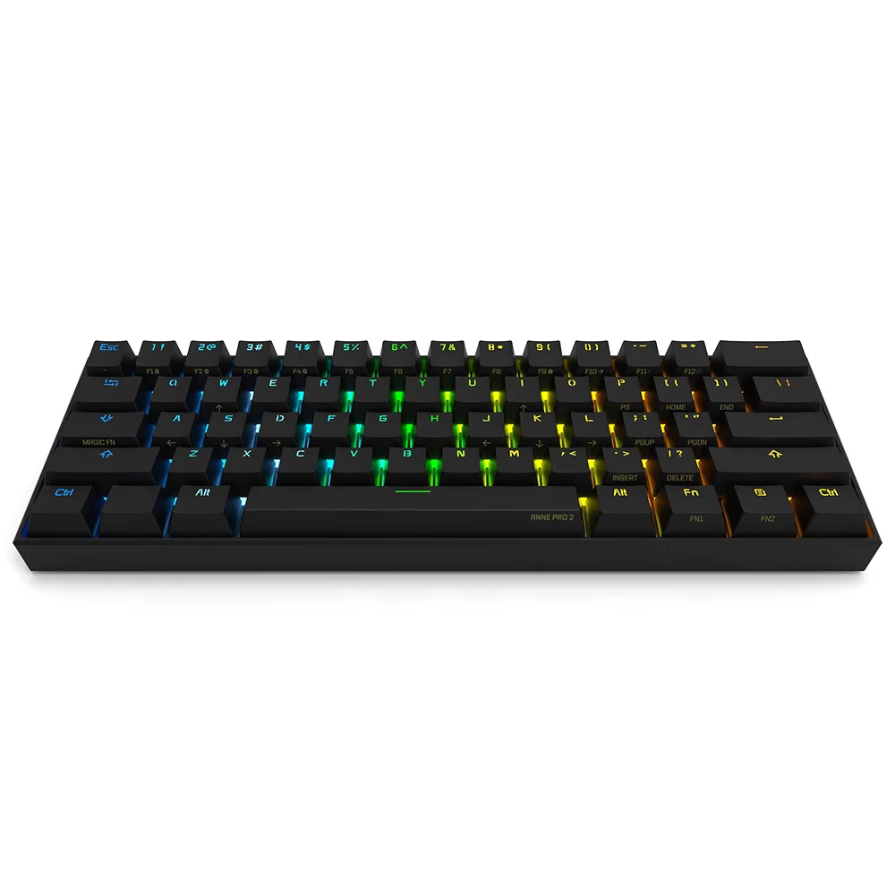 ANNE PRO 2 портативная 60% механическая клавиатура NKRO клавиатура беспроводная Bluetooth 5,0 type-C RGB механический игровой переключатель Gateron