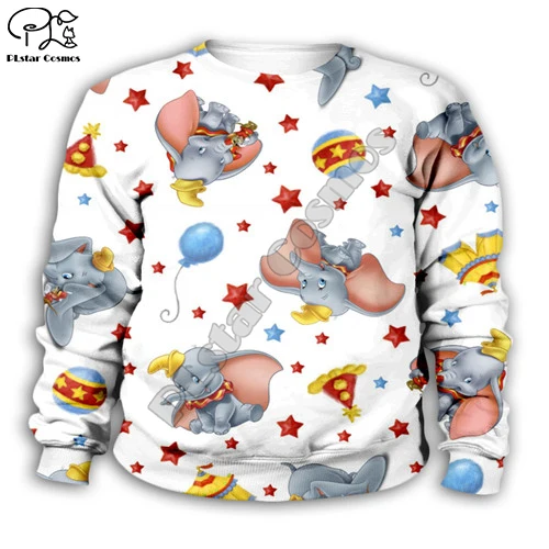 Chlid Kids Dumbo 3d print Cartoon Hoodies autumn long sleeve Sweatshirts zipper Baby Girl boy kawaii pant - Цвет: Kids  sweatshirts