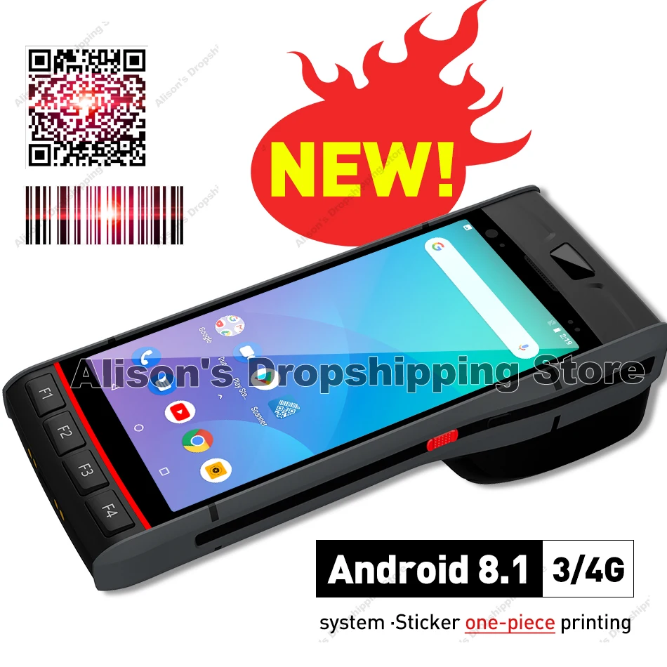 PDA прочный POS терминал портативный сканер штрих кодов Honeywell 2D NFC 4G WiFi GPS считыватель