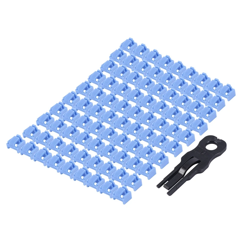 Puerto Ethernet LAN azul RJ45, cubierta antipolvo, Protector de bloqueo con cerradura y llave, 100 Uds.