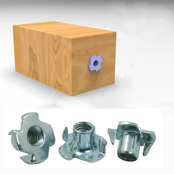 

10-20pcs M4 M5 M6 M8 M10 M12 Galvanized four Claws Nut wood inset Speaker T-nut Embedded fastener Screw cap Furniture Hardware