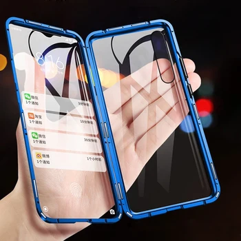 

Magnetic case For xiaomi redmi note 8 pro Double Sided tempered Glass cover on xaomi xiomi redmi 8a 8 a Metal Absorption coque