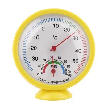 

Yellow Mini Practical Indoor Outdoor Mechanical Thermometer Hygrometer Termometro Temperature Humidity Meter Weather Monitor New