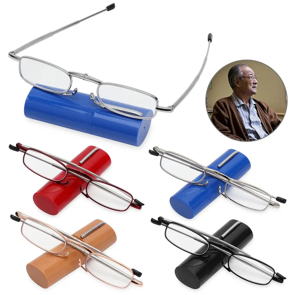 Easy Carry Foldable Reading Glasses with Tube Case Lightweight Anti