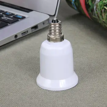 

Practical White Converter E14 TO E27 Adapter Conversion Socket Material Fireproof Socket Adapter Lamp Holder Lamp Accessories