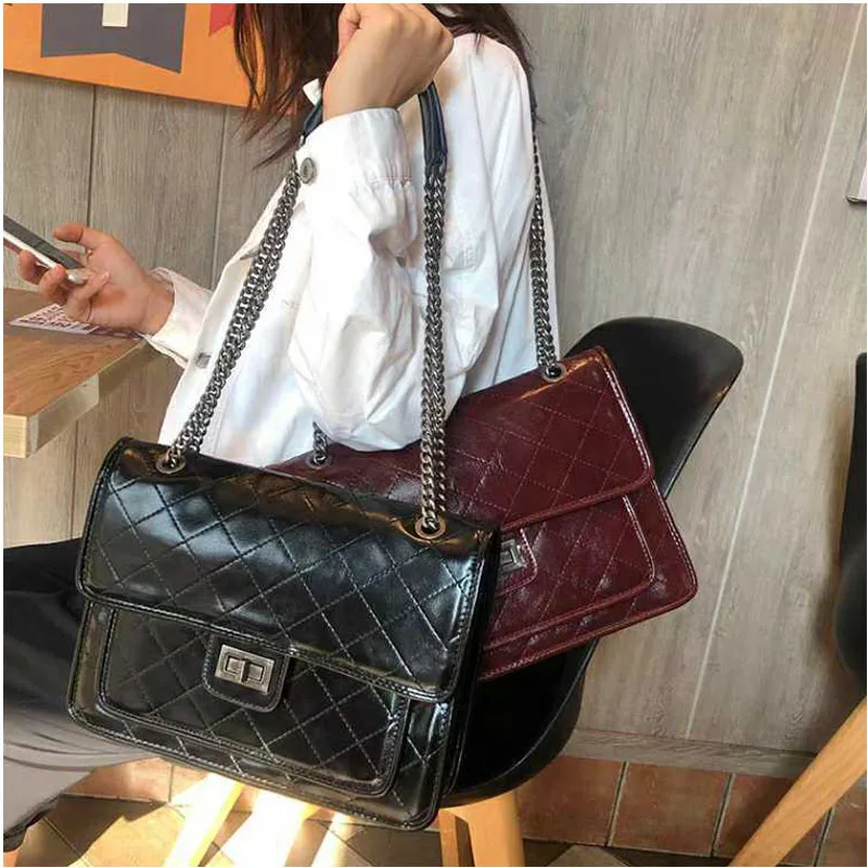 

2020 New Fashion Autumn And Winter Style Small Fragrance Single Shoulder Messenger Hand-held Lingge Chain Women's Designer Bag