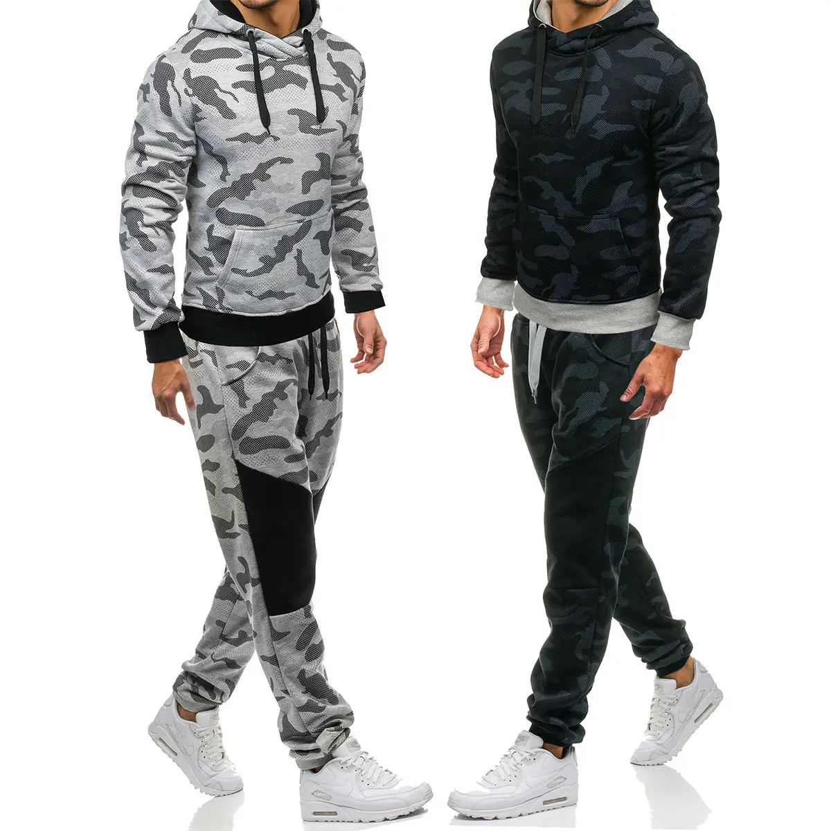 

2020 Fashion Hoodie Men Set Youth Camouflage Men's Sports Leisure Suit Tracksuit Sweatpants Free Shipping