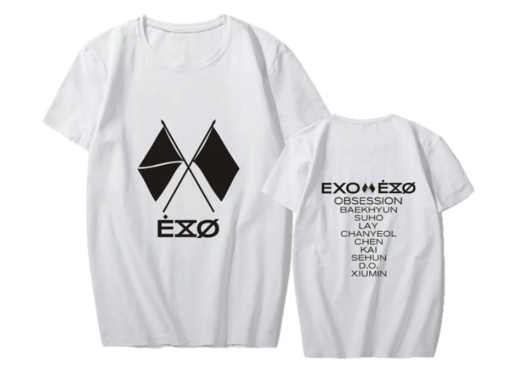 Summer Style Exo Obsession Album Same Logo And Member Name Printing T Shirt Kpop Unisex O Neck Short Sleeve T Shirt T Shirts Aliexpress