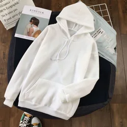 2021 outono e inverno masculino e feminino de pelúcia nova manga longa cor sólida com capuz camisola casal students chapéu e corda jaqueta