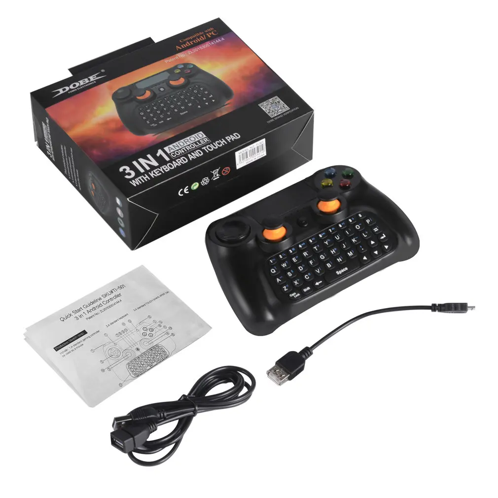 

3 in 1 Multifunctional Wireless V3.0 Gamepad Controller with Keyboard and Touchpad 360-degree Flip
