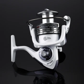 

13 + 1BB Gear Spinning Fishing Reel Wheel Carp Feeder with Exchangeable Handle Automatic folding for Casting Line